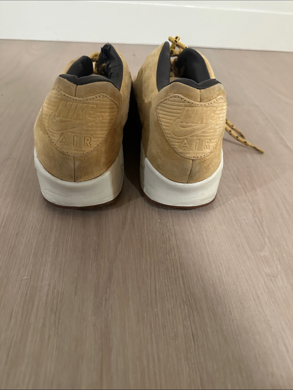 Nike Men's Suede Athletic Sneakers in Tan and White - Picture 3 of 4